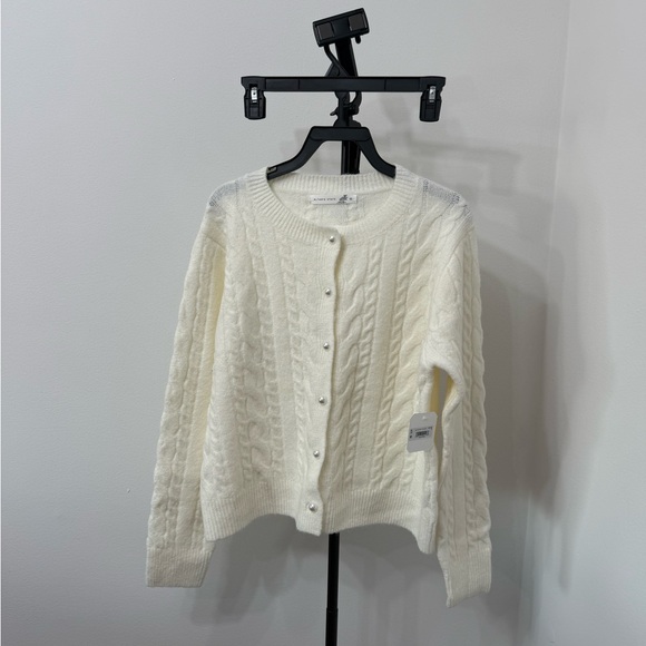 Altar'd State Ivory Cable Knit Cardigan - Picture 6 of 9